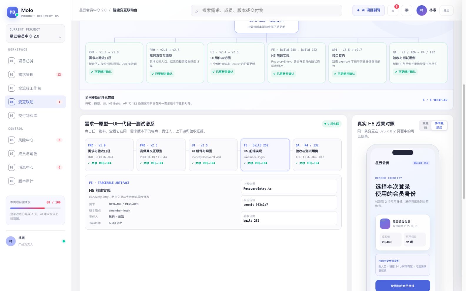 Molo 需求到 H5 谱系产品方案截图